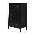 thumbnail image 6 of Jela Solid Wood 5 Drawer Dresser - Black, 6 of 10