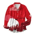 thumbnail image 1 of Chemise à Manches Longues Imprimée Thème de Noël Automne et Hiver pour Hommes, Col à Revers, Chemise à Simple Boutonnage Imprimée, 1 of 4
