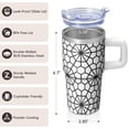 thumbnail image 3 of 20oz Geometric Stainless Steel Coffee Tumbler With Handle Insulated Double Wall Leak Proof Lid and Straw Travel Cup, 3 of 5