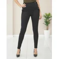 thumbnail image 2 of Pantalón ajustado sexy con ojales a los costados Negro mediana, 2 of 3