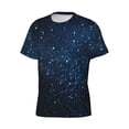 thumbnail image 5 of Vsdgher Blue Glitter Retro Print Men's Dry Fit Mesh Athletic Shirts Moisture Wicking Tennis T-Shirt Tops, 5 of 9