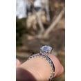 thumbnail image 5 of Solitaire Brilliance 2.5Ct Round Moissanite Engagement Ring with Dainty Half Eternity Wedding Band Set in 14K White Gold, Ring Size 9, 5 of 5
