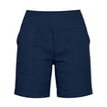 thumbnail image 6 of CAIVO Women Workout Casual Shorts With Pockets Summer Comfort Three Quarter Length Boho Outdoor Leisure Work Solid Color Bottoms, 6 of 6