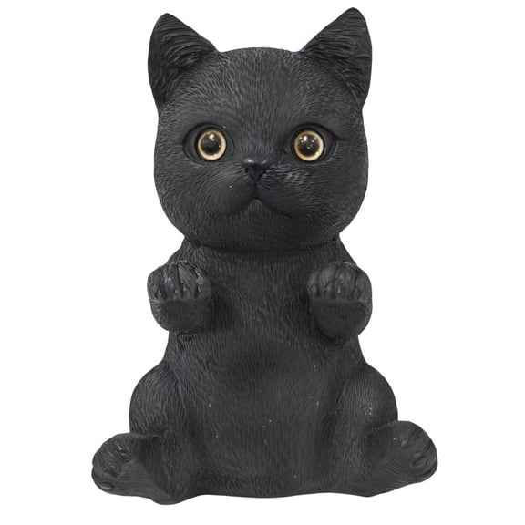 Coollooc Resin Cat Statue for Table Decor - Durable Polyresin Figurine With Intricate Details - Gifts for Cat Lovers(H)