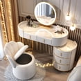 thumbnail image 2 of Mirrors Luxury Dressing Table Minimalist Container Drawer Coffee Storage Dressing Table White Meuble De Chambre Modern Furniture My Lux Decor Round, 2 of 31