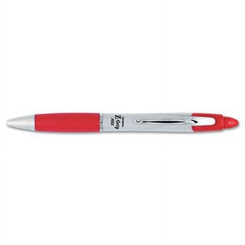 Zebra Z-Grip Max Ballpoint Retractable Pen, Red Ink, Medium, 12/Pack, Case of 2 Packs