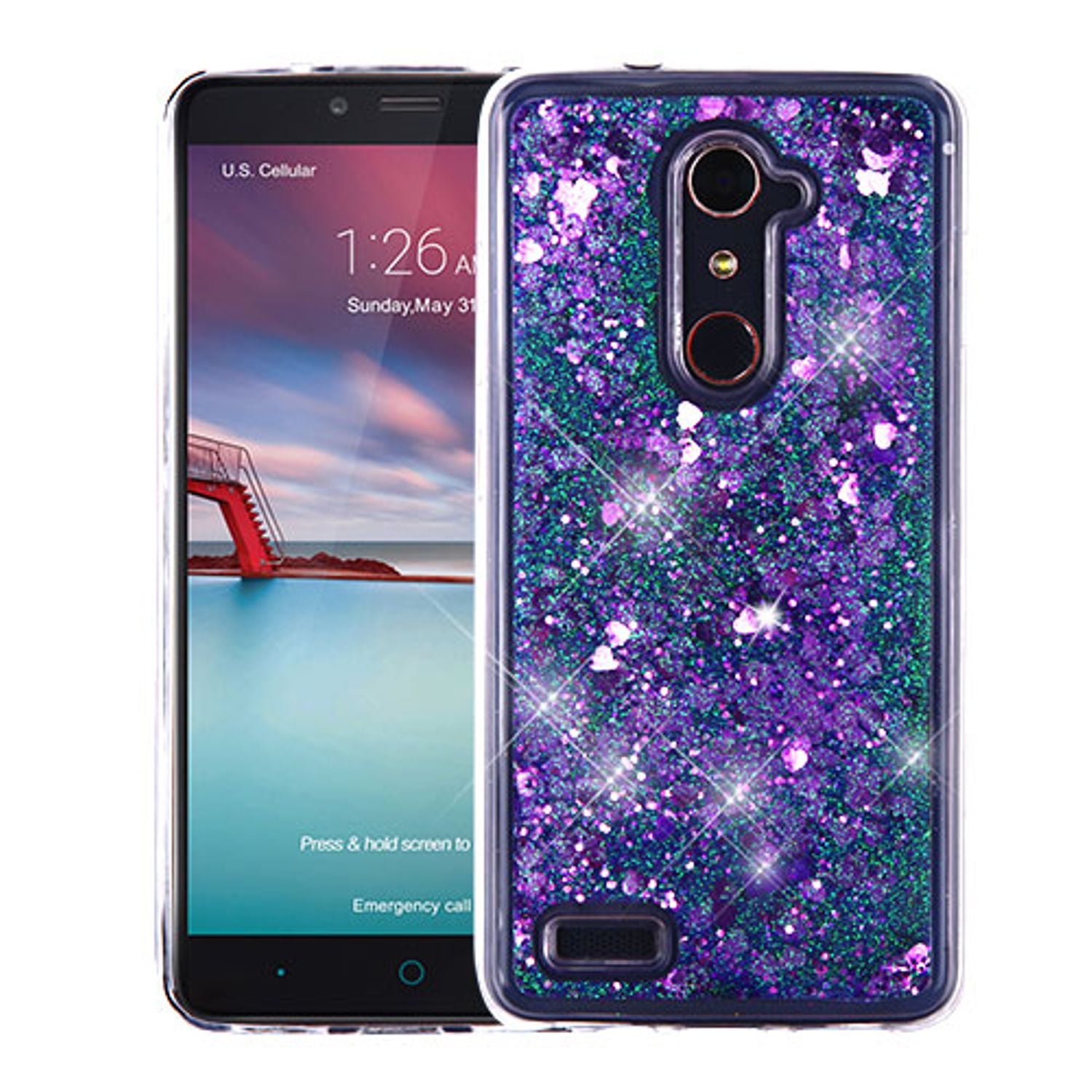 ZTE Zmax Pro Case, ZTE Zmax Pro Phone Case, by Insten Quicksand Glitter