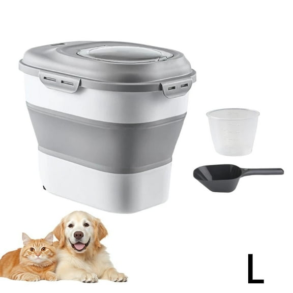 Pet Food Storage Container with Measuring Cup and Shovel, Airtight Pet Food Bin with Lid and Handle, Large-Capacity Moisture-Proof Food Dispenser for Home Use