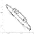 thumbnail image 4 of Sterling Silver Rhodium-plated Sliding Cubic Zirconia Stones Hinged Bangle Bracelet, 4 of 4