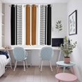 thumbnail image 5 of Modern Brown Black Kitchen Curtains 72 Inch Length, Boho Contemporary Geometric Striped Grommet Top Bedroom Living Room Curtains, Light Filtering Cafe Curtain Drapes 2 Panels Set 104''x72'', 5 of 9