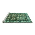 thumbnail image 2 of Ahgly Company Machine Washable Indoor Round Persian Turquoise Blue Traditional Area Rugs, 4' Round, 2 of 4