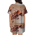 thumbnail image 3 of Lsque Coffee Beans Chocolate Splash Women's Short-Sleeved Pajama Set - 2 Piece Soft and Lightweight Sleepwear Set-3X-Large, 3 of 9