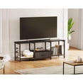 thumbnail image 2 of 47" TV Stand with Open Storage Shelves for 43, 50 Inch TV, Entertainment Center with Fabric Drawers, TV Console Table with Soundbar Shelf TV Stand for Living Room Bedroom, Pure Black, 2 of 13