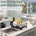 thumbnail image 4 of Drying Dish Rack and Drain Board Set Utensil Holder Iron Metal Kitchen Cou D709, 4 of 8