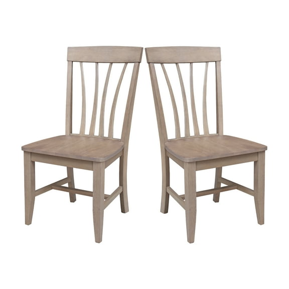 Set of Two Solid Wood Soma Fan Back Dining Chairs in Flax