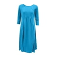 thumbnail image 4 of Afdoent Women's Dresses Elegant Knit Dress Classic Crew Neck Short Sleeves Casual Soft Solid Color Knit Midi Dress For Everyday Outfits Comfortable Vacation Fashion Outfits, 4 of 4