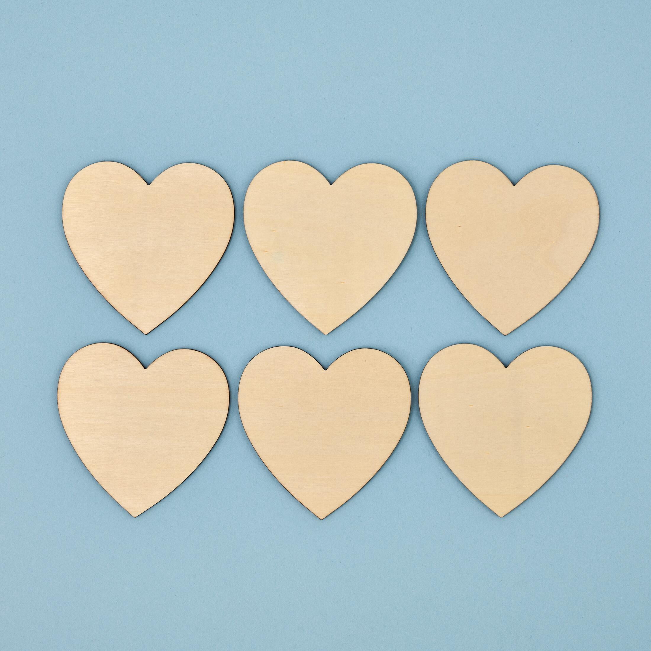 Hello Hobby Plywood Heart Shape Pack, Set of 6, 3.5"