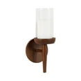 thumbnail image 5 of Kate and Laurel Shae Transitional Wooden Wall Sconce, 5 x 5 x 13, Walnut Brown, Modern Candle Holder with Removable Glass Cylinder for Flameless Pillar Candles in Bedroom or Entryway, 5 of 11