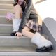 thumbnail image 4 of Calentadores de piel para piernas para mujer, calentadores de piernas de piel de conejo sintética, funda para puños de invierno, calcetines blancos cálidos gruesos acolchados, 4 of 6