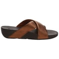 thumbnail image 6 of FitFlop Women's Lulu Cross Slide Sandals-Leather Bronze Leather Wedge Mule (11), 6 of 7