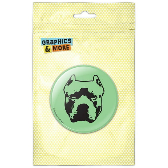 Pit Bull Dog Drawing on Green Pinback Button Pin Badge