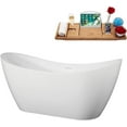 thumbnail image 2 of 63" Streamline B-328-99-BL Soaking Freestanding Tub and Tray With Internal Drain in Matte Black, 2 of 7