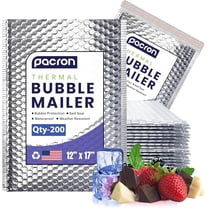 Pacron 200-Pack Insulated Bubble Mailers 12x17 – Waterproof Thermal Padded Envelopes