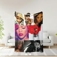 thumbnail image 2 of Throw Blanket and Pillowcase Set of 2，Rihanna Album Music Thin Bed Couch Decor, 2 of 6