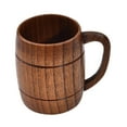 thumbnail image 3 of Taza de cerveza de madera, taza de té y agua, taza para beber versátil, taza de madera con forma de barril Simple y resistente para bebidas calientes, M con asa, 3 of 8