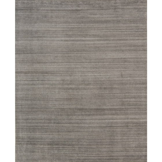 Pacific Rugs Urban Dark Grey Hand Loomed New Zealand Wool Viscose Blend Area Rug 9 X 12