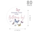 thumbnail image 5 of Koyal Wholesale Kids Party Favor Thank You Stickers, 80-Pk 2-Inch Round Butterfly Birthday Stickers For Party Favors, 5 of 5