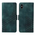 thumbnail image 6 of ELEHOLD For iPhone XR Leather Wallet Phone Case, Embossed Diamond Folio Flip Cover, Card Holder Cash Slot, Stand Support, Wrist Strap Lanyard -Green, 6 of 10