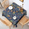 thumbnail image 2 of Blue Christmas Candy Cane Pattern Square Tablecloth,Waterproof Square Table Cover,Wipeable Spillproof Washable Table Cover for Home Kitchen Party Decor 52"x52"(132x132cm), 2 of 6