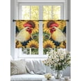 thumbnail image 4 of Vintage Rooster Sheer Curtains for Living Room Bedroom Sunflower Farmhouse Animals Watercolor Sheer Curtains 54 Inch Long 2 Panels Set Light Filtering Curtain Window Treatments Drapes for Dining Room, 4 of 6
