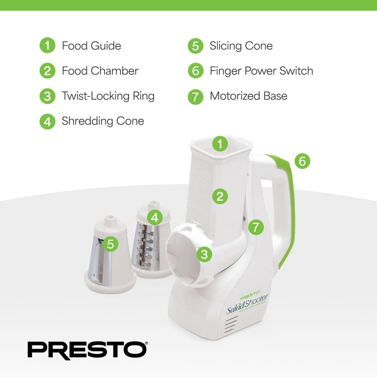 Presto, Salad Shooter Electric Slicer 02910, White - Walmart.com
