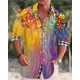 thumbnail image 1 of Camisa de solapa superior para hombre, tendencia de moda casual, patrón de flores creativo de alta definición, tela suave y cómoda de alta calidad 2024, 1 of 6