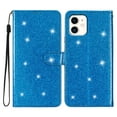thumbnail image 6 of For iPhone 11 Wallet Case Premium Glitter PU Leather Phone Case Luxury Card Slots Kickstand Case Magnetic Closure Bling Handbag Case Hand Strap Flip Cover For iPhone 11, Blue, 6 of 7