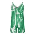 thumbnail image 4 of Summer Jumpsuits for Women Casual Loose Printed V Neck Spaghetti Strap Wide Leg Shorts Rompers One Piece Jumpsuits, 4 of 6