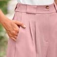 thumbnail image 5 of JGTDBPO Bermuda Shorts for Women Summer High Waisted Trendy Solid Color Buttons Long Comfy Wide Leg Shorts with Pocket, 5 of 8