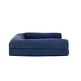thumbnail image 3 of Furhaven Cama ortopédica para perros grandes/medianos con refuerzos extraíbles y funda lavable, para perros de hasta 55 libras - Sofá acolchado - Azul marino (azul), grande, 3 of 5