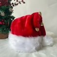 thumbnail image 2 of Oalirro Christmas Santa Hat with Bells Unisex Red Fluff Holiday Hat Christmas Decorations Hat for Santa Claus Party Supplies Gifts for New Year Headwear, 2 of 9