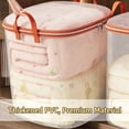 thumbnail image 4 of FAJHHA Blanket Storage Bags, 20"x20" Large Capacity Blanket Storage for Living Room, PVC Transparent Quilt Storage Bags, Foldable Organizer Containers with Zippers for Blankets, 20"x20", 4 of 8