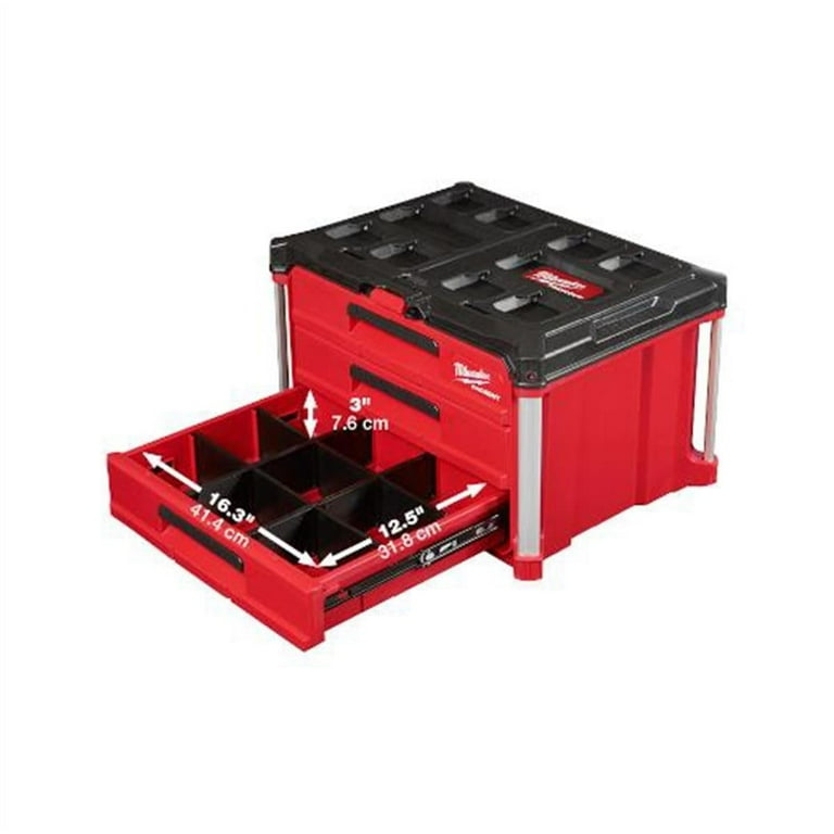 arr30　milwaukee ミルウォーキー PACKOUT Milwaukee PACKOUT Tool Box Chest with 3-Drawer Storage