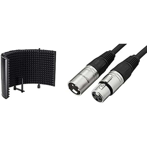 Monoprice Microphone Isolation Shield Black Foldable With 3/8" Mic