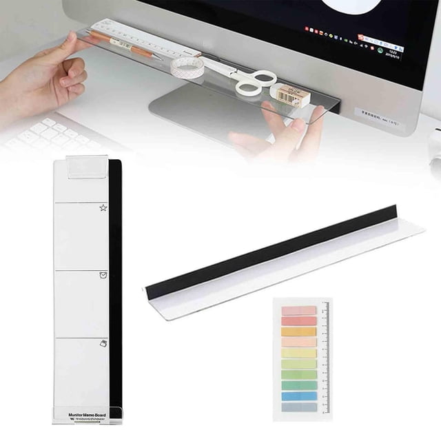 Jkkant Acrylic Monitor Shelf, Desktop Riser with Drawer and Memo Board to Organize Computer Screen, Notes, and Supplies