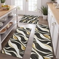 thumbnail image 2 of Black White Gold Wave Marble Pattern Kitchen Rugs Sets Of 3,Kitchen Runner Rugs Non Skid Washable,Decorative Kitchen Floor Mats for Kitchen,Sink,Laundry,17"x30"+ 17"x47" + 17"x59", 2 of 6
