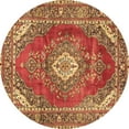 thumbnail image 1 of Ahgly Company Indoor Round Medallion Brown Traditional Area Rugs, 6' Round, 1 of 4