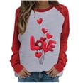 thumbnail image 1 of Meichang Chandail de la Saint-Valentin pour Femme, Mignon, Imprimé de Cœur d'Amour, Chandail à Enfiler, Hauts pour Femmes, Manches Longues, Col Rond, Chandails à Enfiler de la Saint-Valentin, 1 of 3