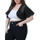 thumbnail image 4 of Chaquetas de mezclilla para mujeres de tallas grandes Agnes Orinda, cárdigan corto casual para el Día de la Madre, chaqueta de mezclilla 1X negra, 4 of 6