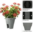 thumbnail image 6 of Pure Garden 13.5in Plastic Railing Planter - 2.6- gal Outdoor Flower Pot, Gray, 6 of 18